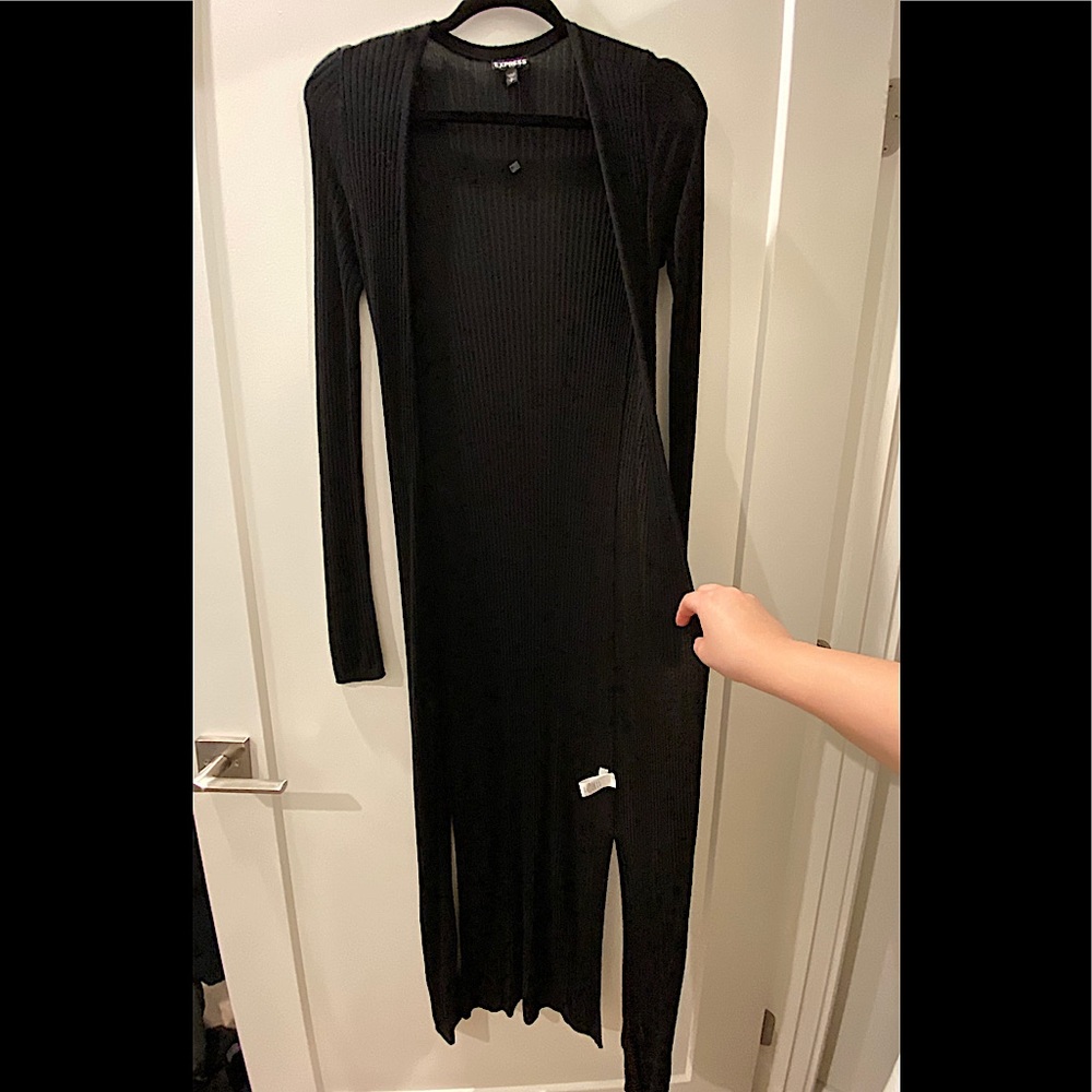 Long Ribbed Duster Cardigan
